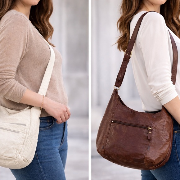 Handbags - Elegant Brown and Cream Women's versatile crossbody or shoulder Bags